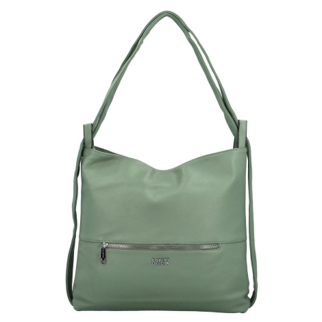 Stylový dámský koženkový kabelko-batoh Korelia, zelený Coveri