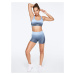 Victorias Secret PINK bezešvé modré sportovní šortky Seamless Workout Shortie
