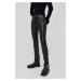 Kalhoty Hugo dámské, černá barva, přiléhavé, high waist