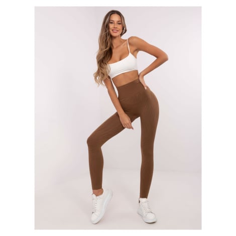 Světle hnědé dámské tvarující legíny s push-up efektem -light brown Hnědá BASIC