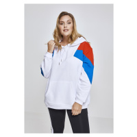 Dámská oversize 3-tónová bloková kapuce wht/firered/bright blue