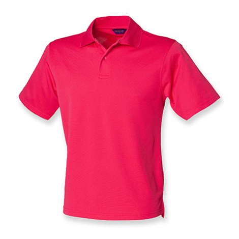 Henbury Pánské funkční polo triko H475 Bright Pink