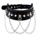 Camerazar Gotický kožený náhrdelník Punk, černý, šířka 45 mm, délka 45 cm