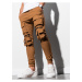 Hnědé pánské kapsáčové kalhoty Ombre Clothing P995