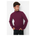 Trendyol Purple Men's Oversize Wide Fit Turtleneck Basic Sweater