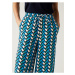 Zeleno-modré dámské široké vzorované kalhoty Marks & Spencer