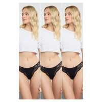 Trendyol Black 3-Pack Cotton Lace Brazilian Knitted Panties