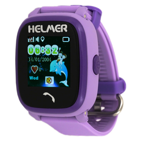 Helmer Chytré dotykové vodotěsné hodinky s GPS lokátorem LK fialové