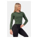 Dámské tričko Nebbia Organic Cotton Ribbed Long Sleeve Top 415 dark green S