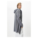 Koton Hooded Cardigan with Stitching Detail and Asymmetric Cut with Pockets