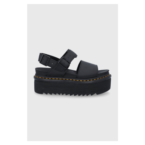 Kožené sandály Dr. Martens Voss Quad dámské, černá barva, na platformě, DM26725001.Voss.Quad.Bl- Dr Martens