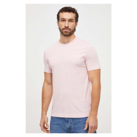 Bavlněné tričko BOSS růžová barva Hugo Boss