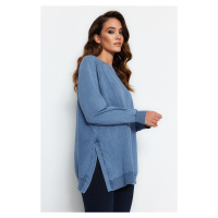 Trendyol Blue Wash Knitted Sweatshirt