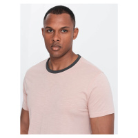 Ombre Men's t-shirt with raw finish - pink