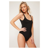 Trendyol Black Decollete Regular Swimsuit