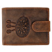 WILD Luxusní pánská peněženka s přezkou - Šipky - hnědá