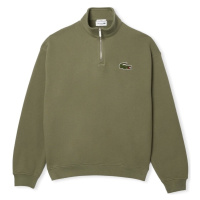 Lacoste Loose Fit Zip Neck Sweatshirt - Vert Kaki Zelená