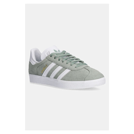 Semišové sneakers boty adidas Originals Gazelle zelená barva, JH5384