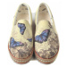 Béžové dámské vzorované slip on Goby Butterfly Blue