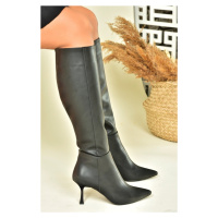 Fox Shoes Women's Black Thin Heeled Boots