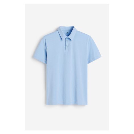 H & M - Tričko's límečkem Slim Fit - modrá H&M