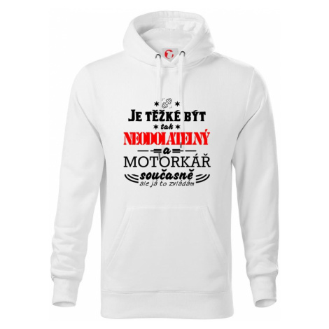 Je těžké být tak neodolatelný - motorkář - Mikina s kapucí hooded sweater