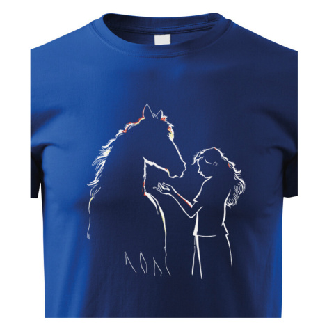 Dětské tričko pro milovníky koní - dívka a kůň BezvaTriko