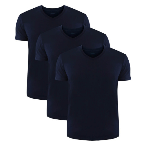 Tezen kvalitní pánské triko do 'V' FTV01 - trojbal tmavě modrá Fannifen