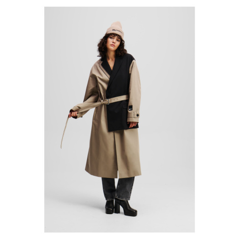 Kabát karl lagerfeld jeans klj mixed material trench desert taupe