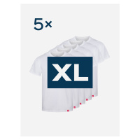 Pětipack bílých pánských triček AGEN - XL