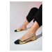 LuviShoes LUJO Women's Gold Open Back Flat Flat Flat Shoes