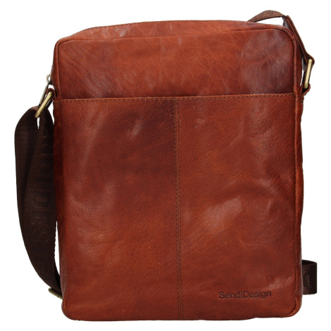 Pánská kožená taška přes rameno SendiDesign Feelixs - koňak Sendi Design