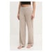 Pyžamové kalhoty Juicy Couture VICKY RIB FLARE PANT dámské, béžová barva, JCLAS125504