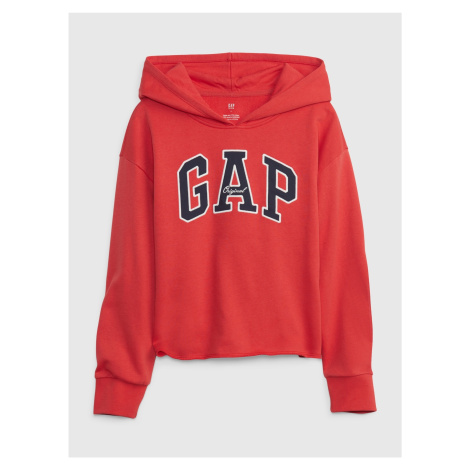 Červená holčičí mikina logo GAP s kapucí