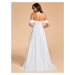 Šifonové svatební šaty s odhalenými rameny