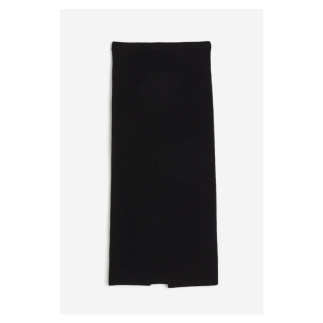 H & M - Dlouhá pletená pouzdrová sukně - černá H&M