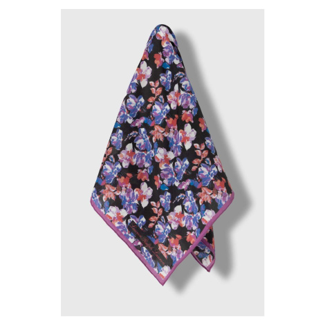 Šátek s příměsí hedvábí Lauren Ralph Lauren fialová barva, 454937203