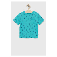 Dětské bavlněné tričko GAP tyrkysová barva