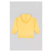 Dětská bavlněná mikina zippy žlutá barva, s kapucí, s potiskem