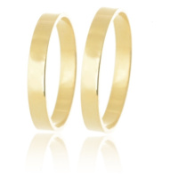 Snubní prsteny ze žlutého zlata rovné hladké SNUB0140 + DÁREK ZDARMA