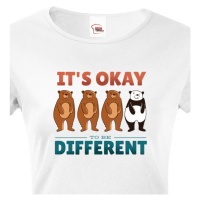 Dámské tričko IT´S OKAY TO BE DIFFERENT - triko s pandou
