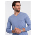 Men's unprinted V-NECK longsleeve - light blue V9 OM-LSBL-0108