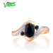 Elegantní prsten ve stylu vintage se safíry a diamanty Listese