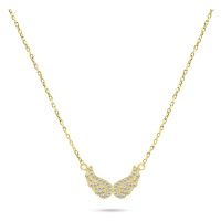 Brilio Silver Něžný pozlacený náhrdelník Andělská křídla NCL84Y