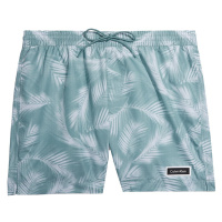 Pánské plavecké šortky se stahovací šňůrkou KM0KM00813 0H8 zelená-vzor - Calvin Klein