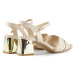 Elegantní dámské sandály na zlatém podpatku