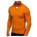 Kamelový pánský svetr na zip s vysokým límcem Bolf YY08