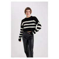 DEFACTO Crop Crew Neck Thessaloniki Fabric Sweater