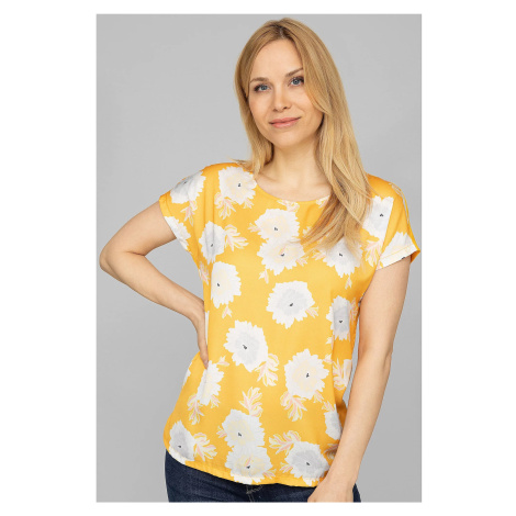 QVC VIA MILANO tričko dvou materiálů Barva: Žlutá, Mezinárodní