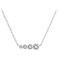 Evolution Group Stříbrný náhrdelník s řetízkem a bílými krystaly 72038